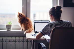 Female Working from home