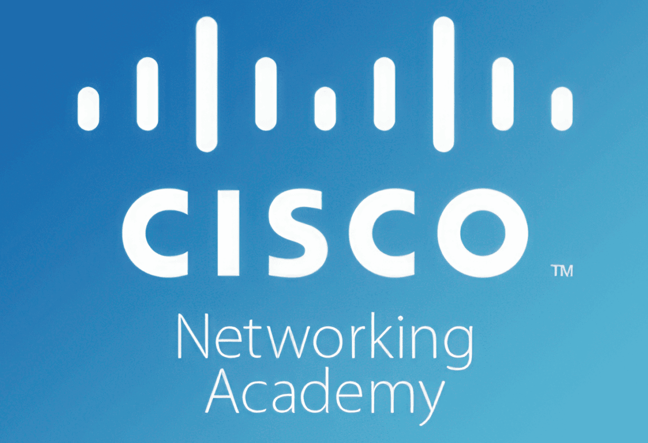 Cisco Networking Academy logo on blue background