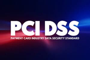PCI DSS logo on colourful background