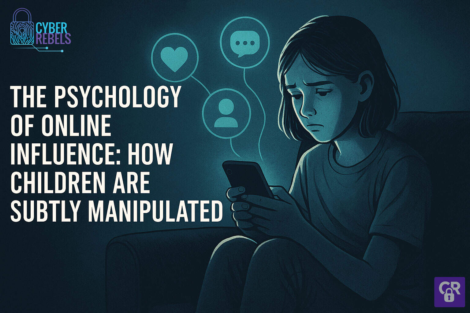 Child influenced by online content on smartphone.
