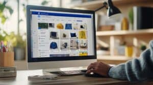 Person browsing online store on desktop
